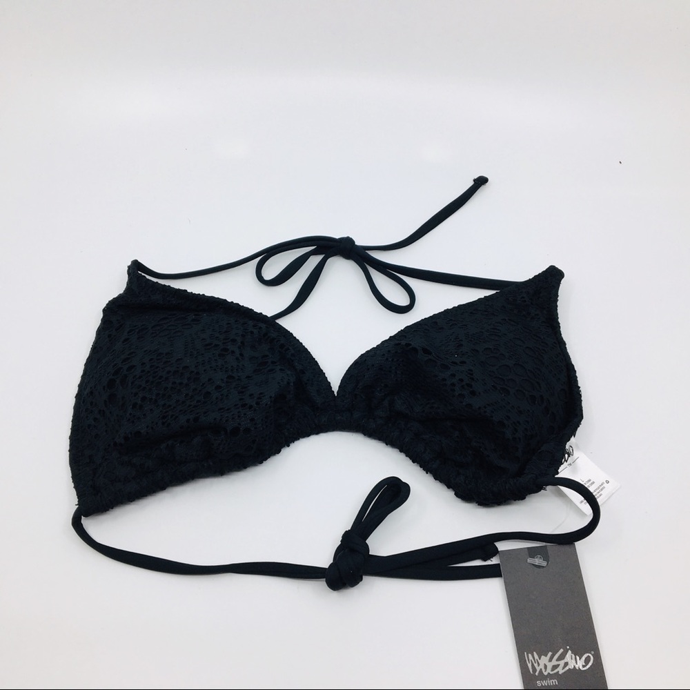 NWT MOSSIMO Bikini Top Women's  Crochet Black